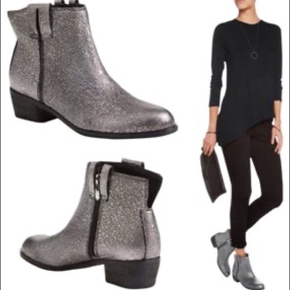Sam Edelman Shoes - Sam Edelman James Metallic Silver Booties Size 11